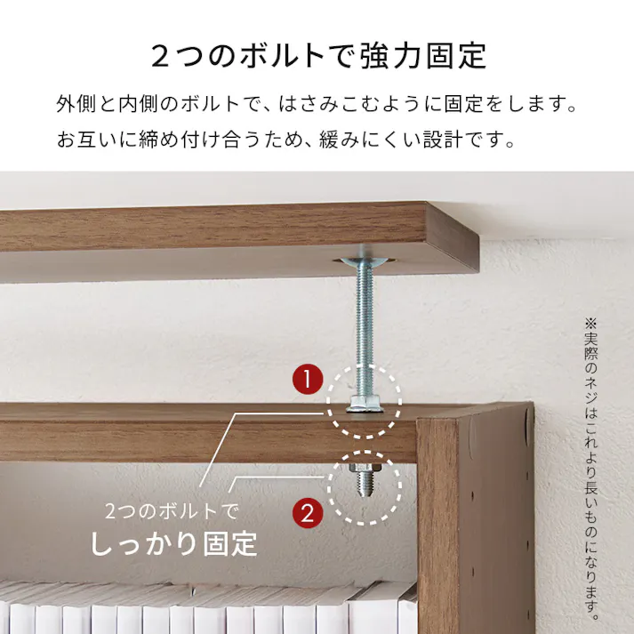 突っ張り壁面収納ラック RCC-1558WS ホワイトウォッシュ インテリア 家具 収納 収納家具 本棚 ラック カラーボックス 本棚 3000004163【別送品】