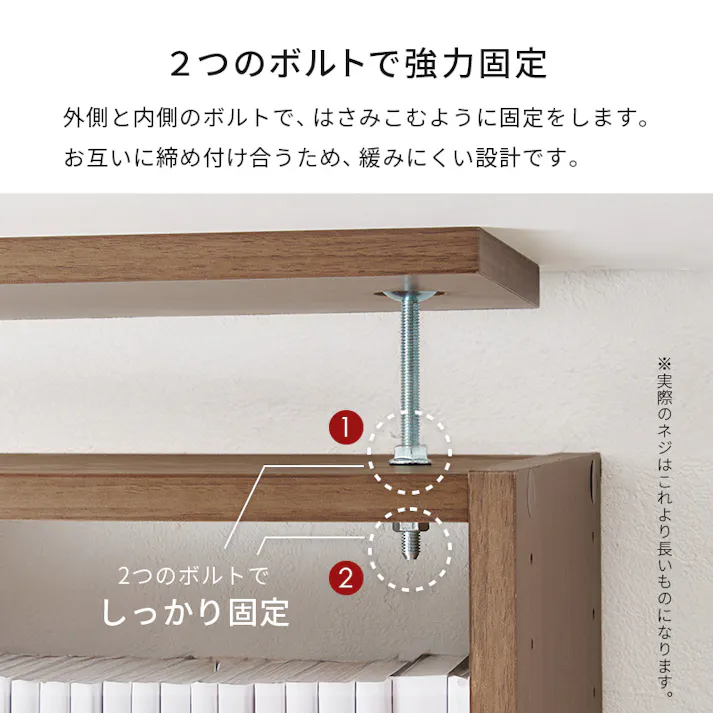 突っ張り壁面収納ラック RCC-1559WS ホワイトウォッシュ インテリア 家具 収納 収納家具 本棚 ラック カラーボックス 本棚 3000004166【別送品】