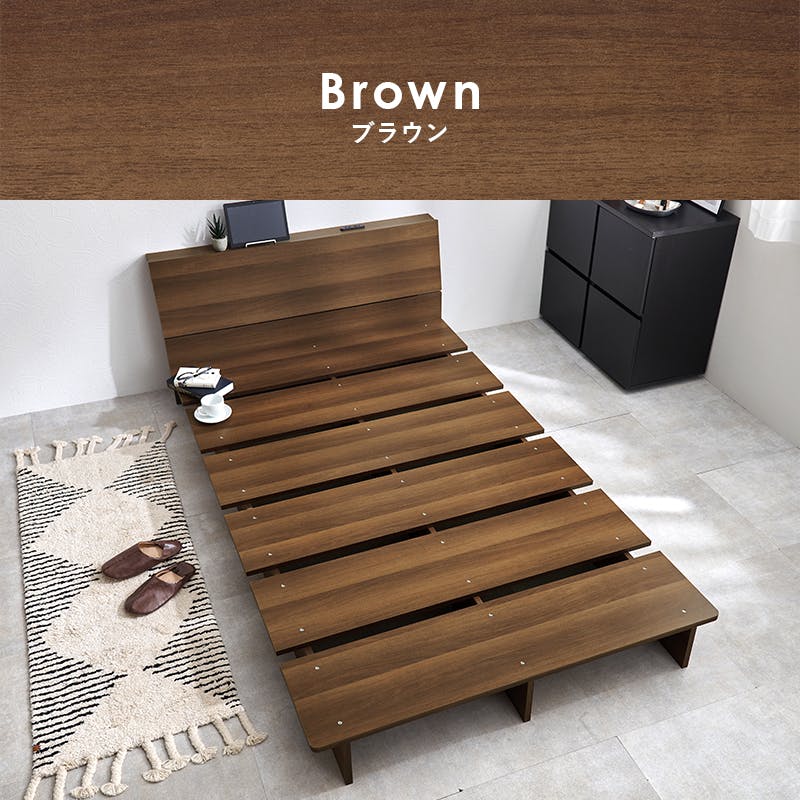 シングルベッド WB-7901SBR ブラウン インテリア 寝具 家具 収納