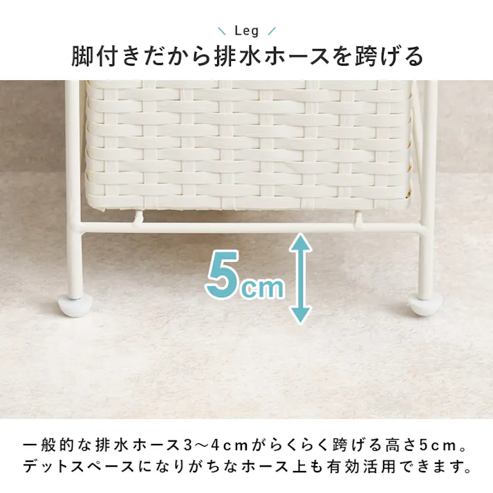 ランドリーチェスト RAN-2460GY グレー インテリア 家具 収納 収納家具 ランドリー サニタリーチェスト 3000004280【別送品】