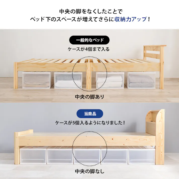 組立簡単 マットレス付シングルベッド WB-7711S-NA3301 ナチュラル インテリア 寝具 家具 収納 ベッド フレーム マットレスセット 3000004536【別送品】