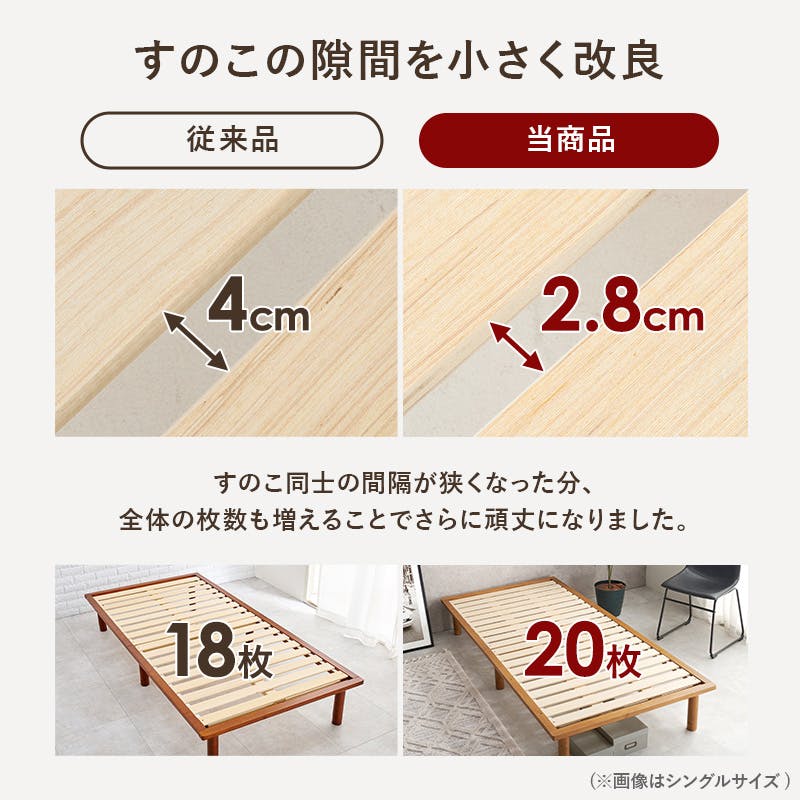 安中製作所製 セミダブル ベット セミダブルベッド WB-7718SD-LBR ブラウン インテリア 寝具 家具 収納