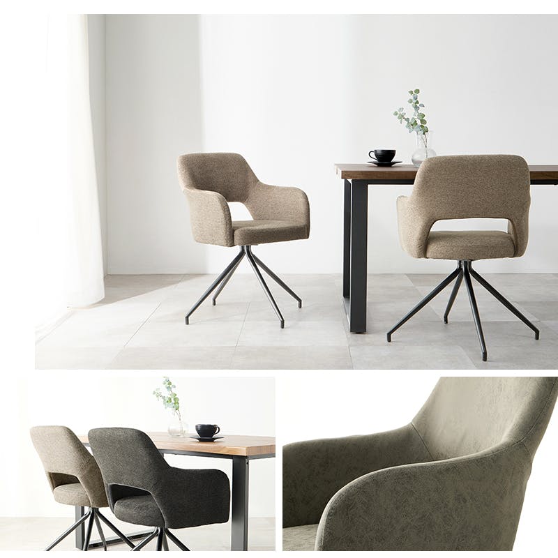 スィーベルチェア LC-4862DGY ファブリックダークグレー インテリア