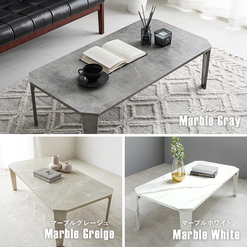 PARKER 折脚テーブル 120×60 マーブルホワイト PARKER 折脚テーブル