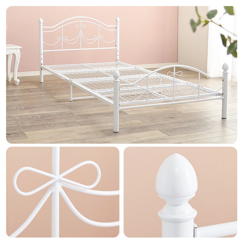 マットレス付シングルベッド KH-3099S-WH3301 ホワイト インテリア