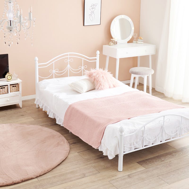 マットレス付シングルベッド KH-3099S-WH3301 ホワイト インテリア