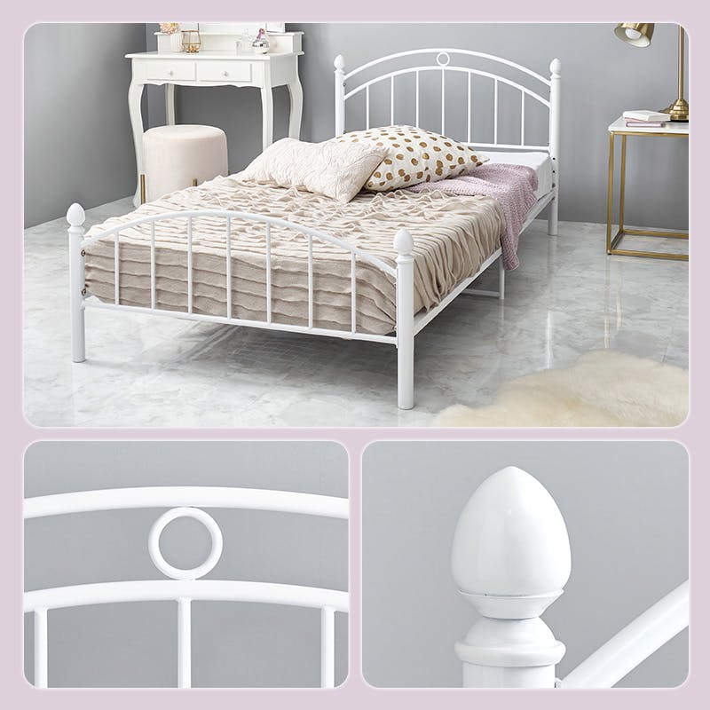 マットレス付シングルベッド KH-3079S-WH3301 ホワイト インテリア