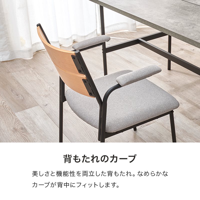 ダイニングチェアー肘付2脚セット LC-3206BR-PBK-2S インテリア 家具