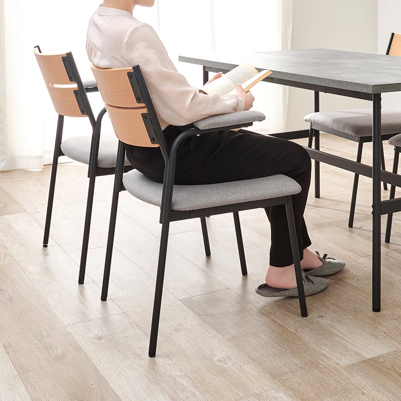 ダイニングチェアー肘付2脚セット LC-3206NA-LGY-2S インテリア 家具