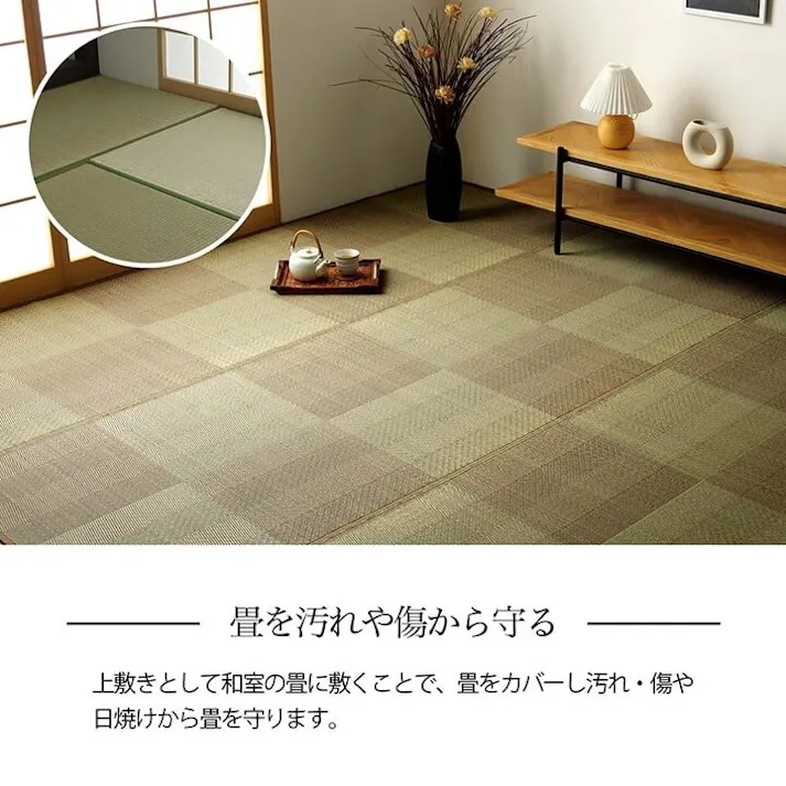 い草花ござ ラグ カーペット ルネ 江戸間3畳 BR 174X261【別送品】