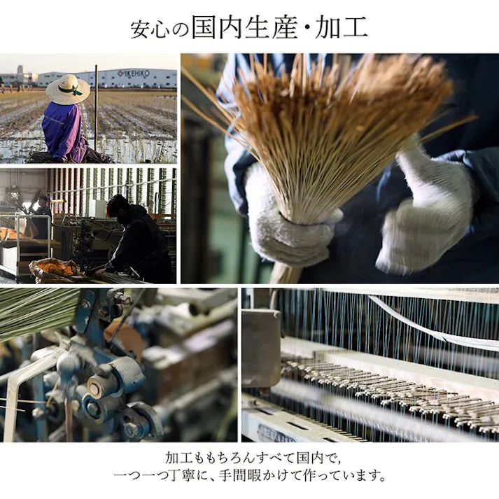 国産い草花ござ ラグ カーペット ランクス 江戸間2畳 NV 174X174 モダン リビング 夏用涼しい【別送品】
