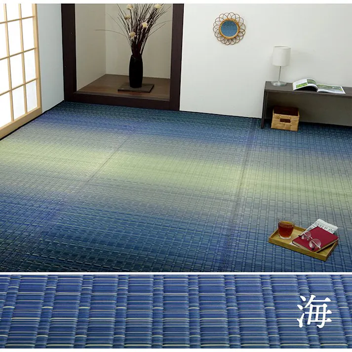 国産い草花ござ ラグ カーペット 大自然 江戸間8畳 ソウケ 348X352【別送品】