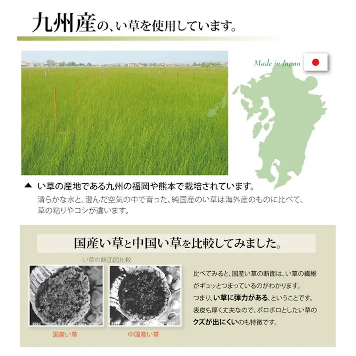 国産い草上敷 カーペット ほほえみ 江戸間3畳 176X261【別送品】