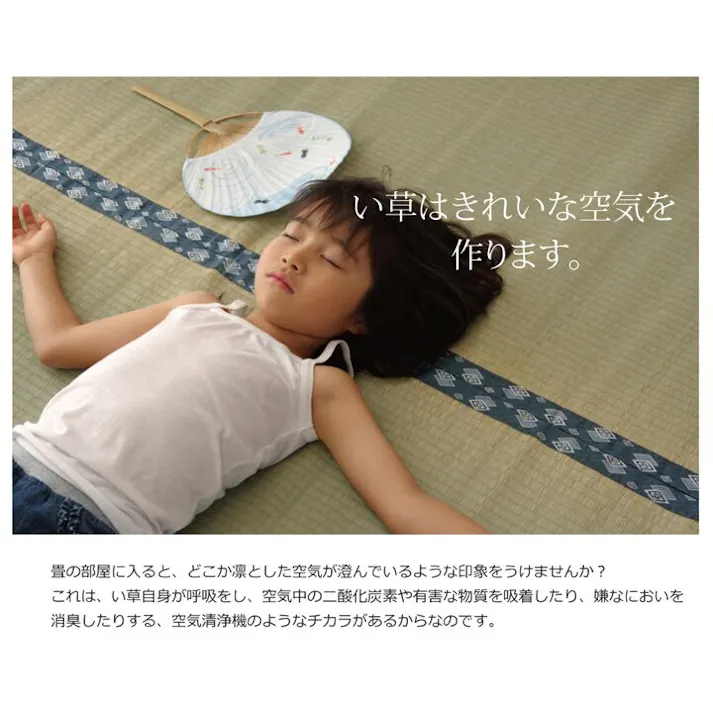 国産い草上敷 カーペット ほほえみ 江戸間3畳 176X261【別送品】