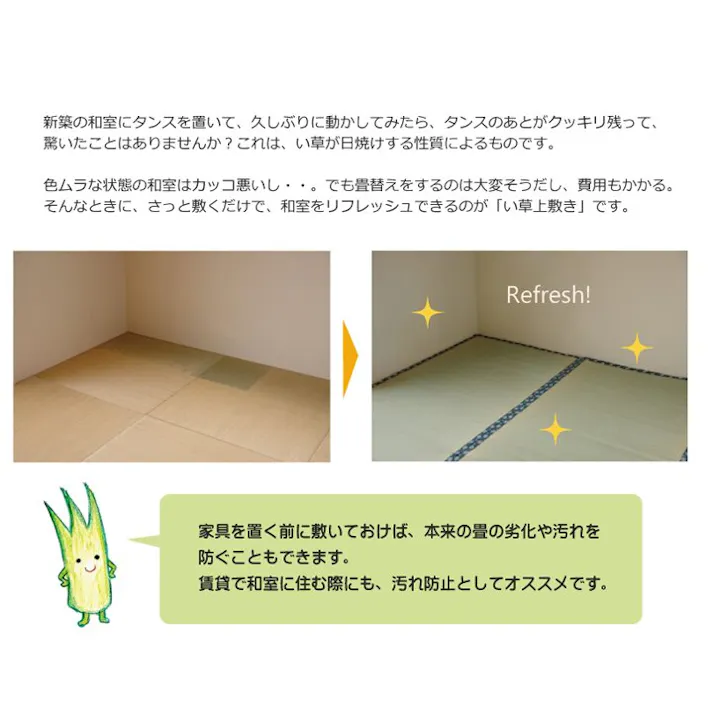 国産い草上敷 カーペット ほほえみ 本間2畳 191X191【別送品】