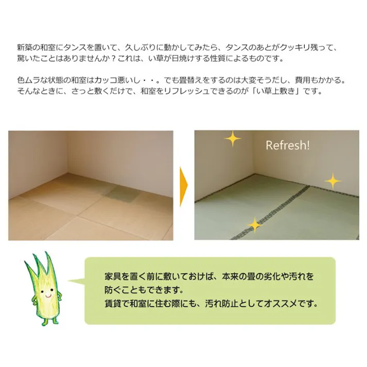 国産い草上敷 カーペット 松 団地間8畳 340X340【別送品】