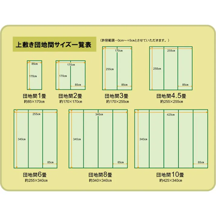 国産い草上敷 カーペット 松 団地間8畳 340X340【別送品】