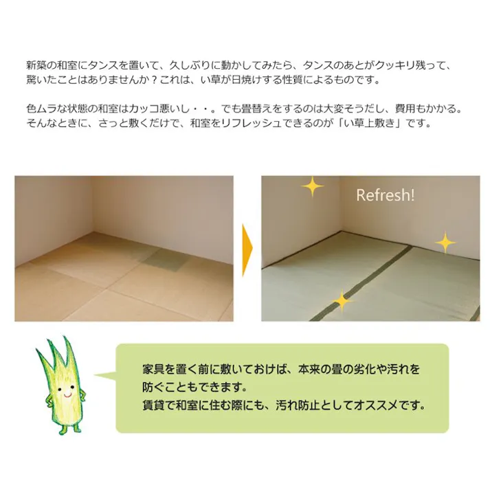 国産い草上敷 カーペット 草津 江戸間2畳 176X176 汚れ防止 ペット リバーシブル【別送品】