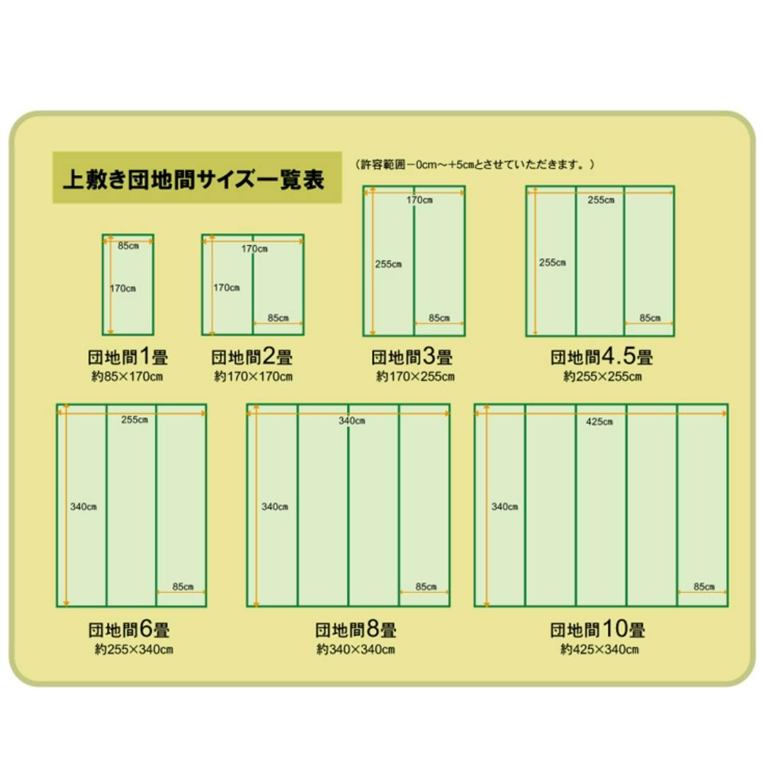 IKEHIKO 国産い草上敷 カーペット 湯沢 団地間3畳 170X255