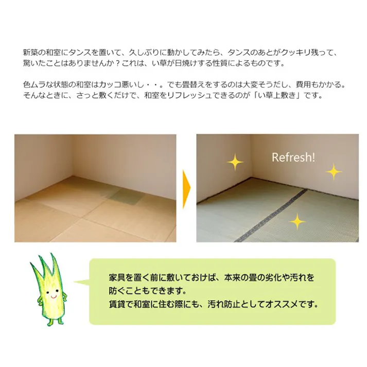 国産い草上敷 カーペット 湯沢 六一6畳 277X370【別送品】