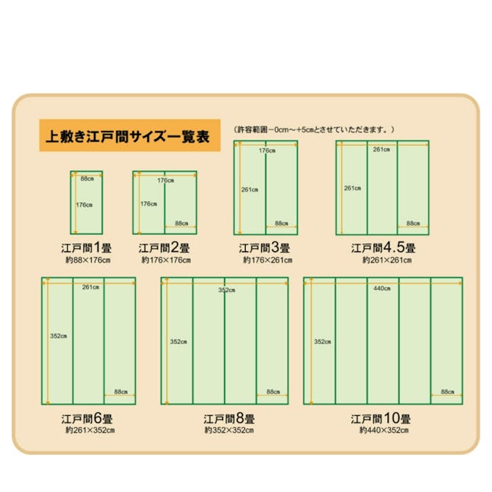 IKEHIKO 国産い草上敷 カーペット 不知火 ヒバ 江戸間1畳  88X176 4956642245889【別送品】