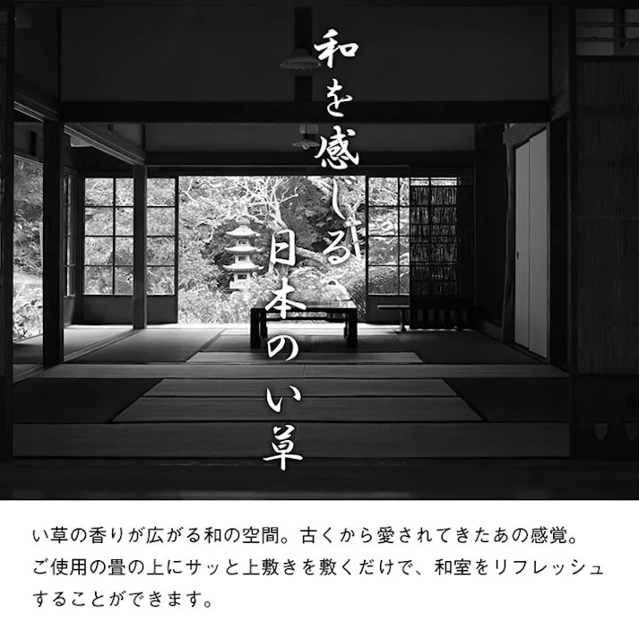 国産い草上敷 カーペット 撥水ほほえみ 江戸間3畳 176X261 滑り止め付き 大判 ペット対応【別送品】