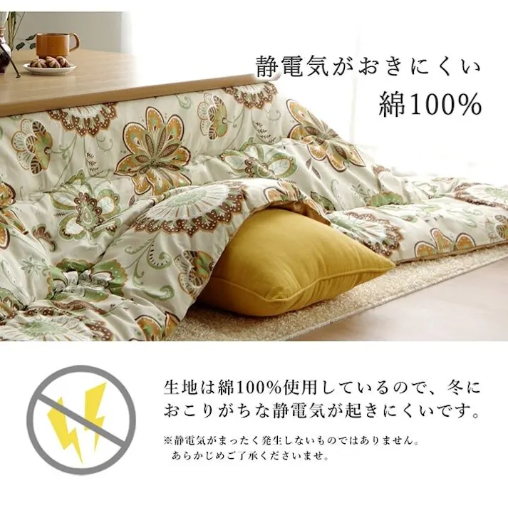 ベイシス こたつ布団 正方形 国産 掛け単品 グリーン 約205×205cm 節電アイテム 省エネ対策 暖房節約 4550317030857【別送品】