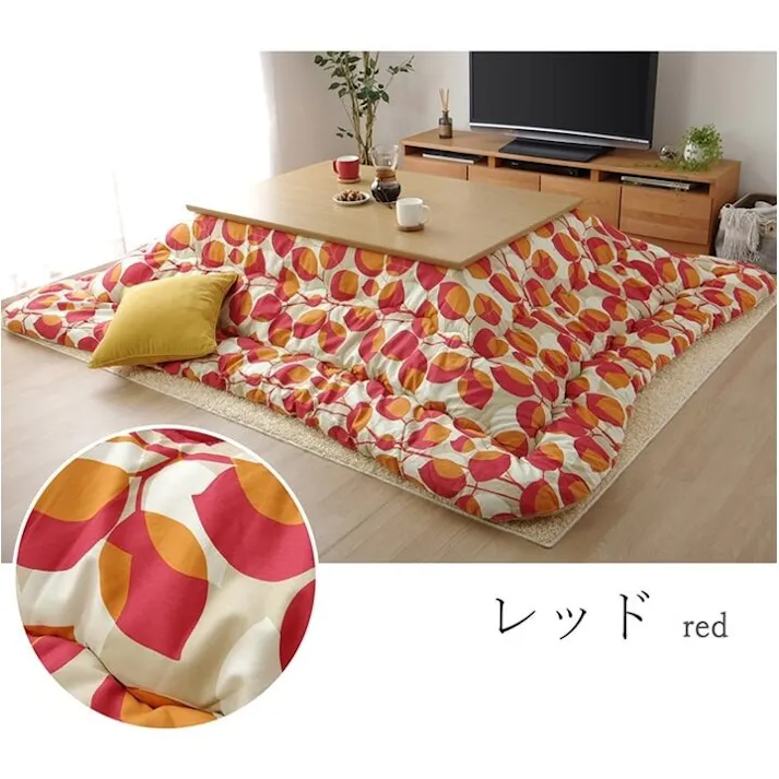 フラワー こたつ布団 正方形 国産 花柄 掛け単品 ブラウン 約205×205cm 節電アイテム 省エネ対策 暖房節約 4550317030888【別送品】