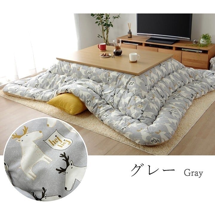 フラワー こたつ布団 長方形 国産 花柄 掛け単品 ブラウン 約205×245cm