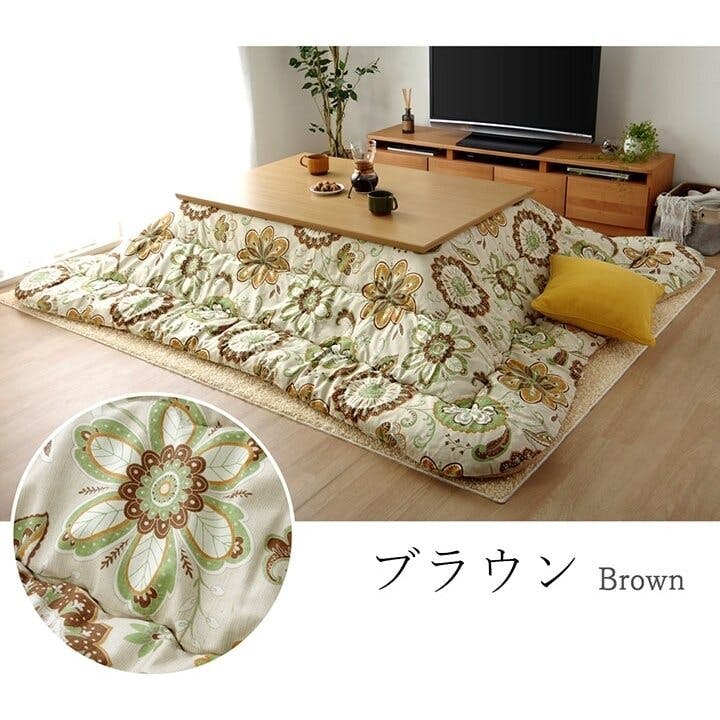 IKEHIKO ブラッド こたつ布団 長方形 国産 リーフ柄 掛け単品