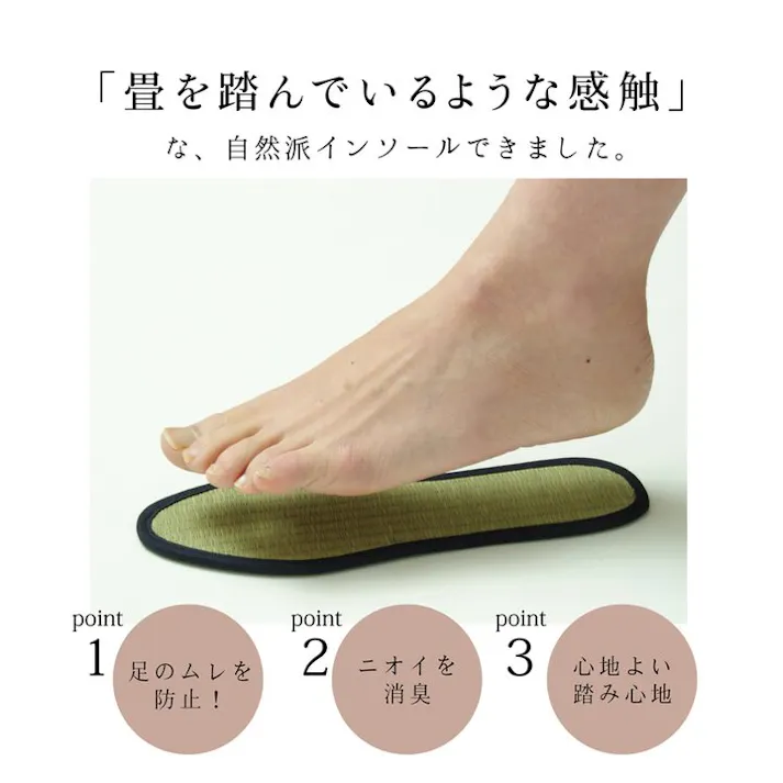 い草インソール インソール メンズ 消臭 抗菌 ネイビー 約32cm【別送品】