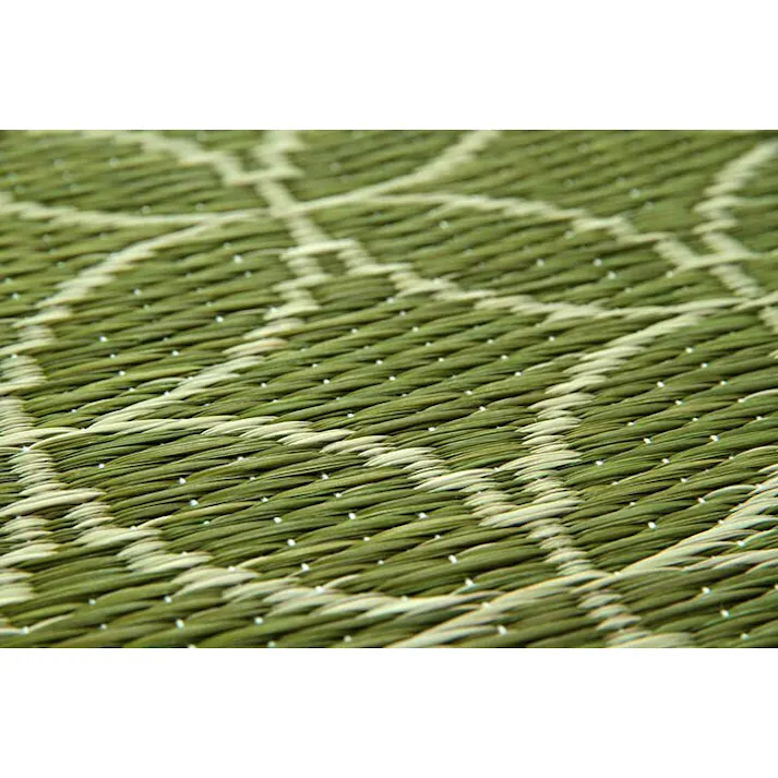 籠目 キッチン マット 270 60cm 幅広タイプ トレンド スタイリッシュ い草 畳 60×270cm イエロー 和 モダン【別送品】