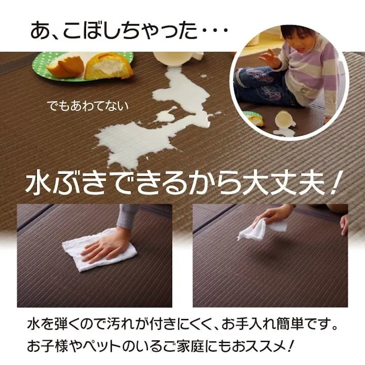 スカッシュ 日本製 水拭きできる ポリプロピレン 置き畳 ユニット畳 軽量 軽い シンプル ブラック 67×67×1.7cm (6枚1セット) 防音対策【別送品】