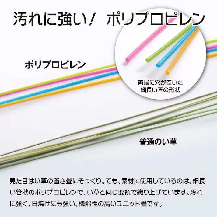 スカッシュ 日本製 水拭きできる ポリプロピレン 置き畳 ユニット畳 軽量 軽い シンプル ブラック 67×67×1.7cm (6枚1セット) 防音対策【別送品】