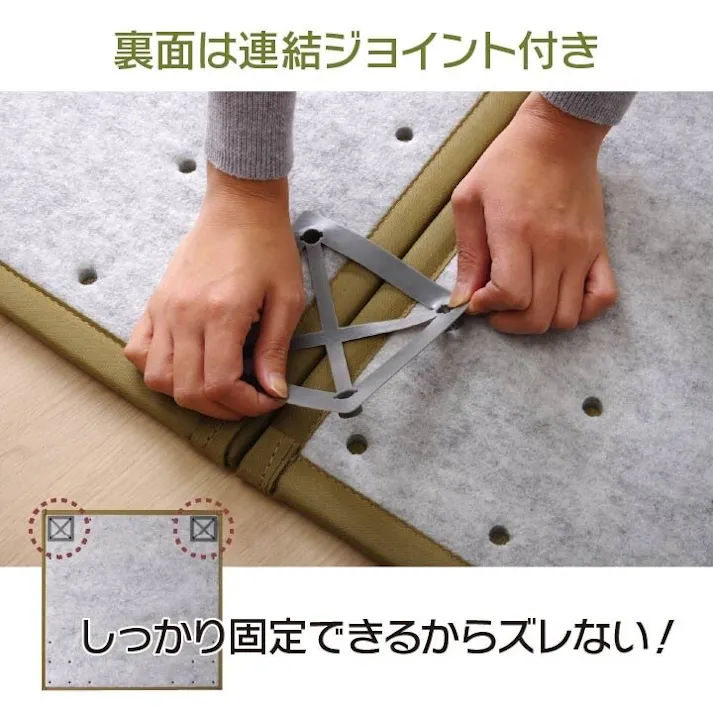 スカッシュ 日本製 水拭きできる ポリプロピレン 置き畳 ユニット畳 軽量 軽い シンプル ブラック 67×67×1.7cm (6枚1セット) 防音対策【別送品】