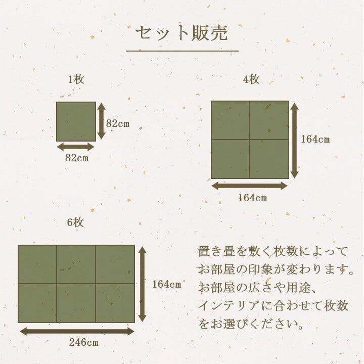清明 置き畳 ユニット畳 い草 消臭 抗菌防臭 約82×82cm 6P 6枚組