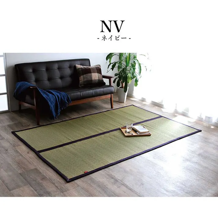 沖縄ビーグ ラグ マット い草 夏用 カーキ 128×200cm 防音対策【別送品】