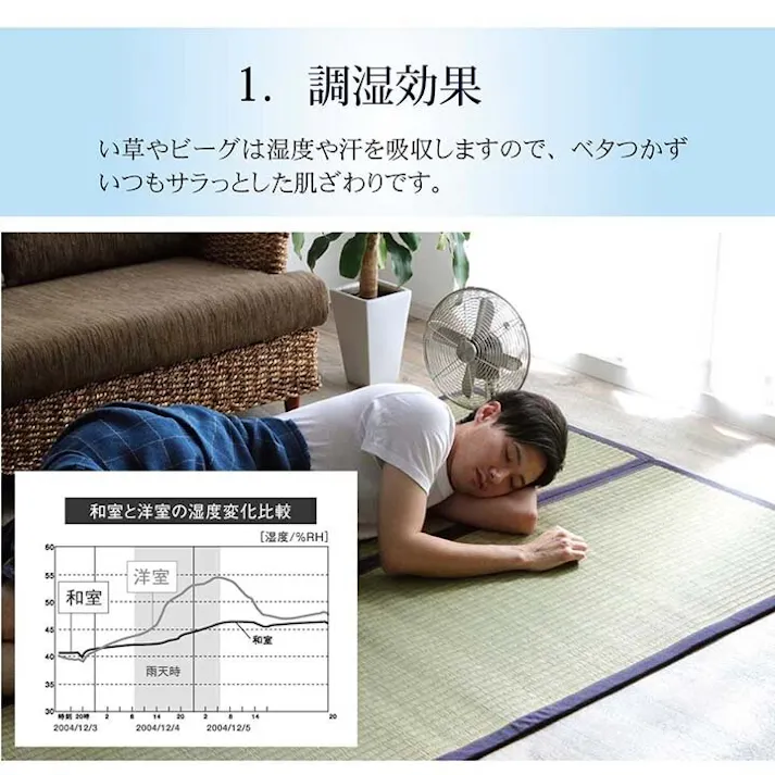 沖縄ビーグ ラグ マット 正方形 い草 夏用 カーキ 191×191cm 防音対策【別送品】