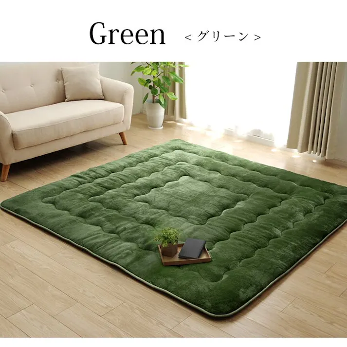 撥水6層フラン ラグ こたつ敷き布団 正方形 撥水 あったか仕様6層タイプ ベージュ 約190×190cm 防音対策 4550317069994【別送品】