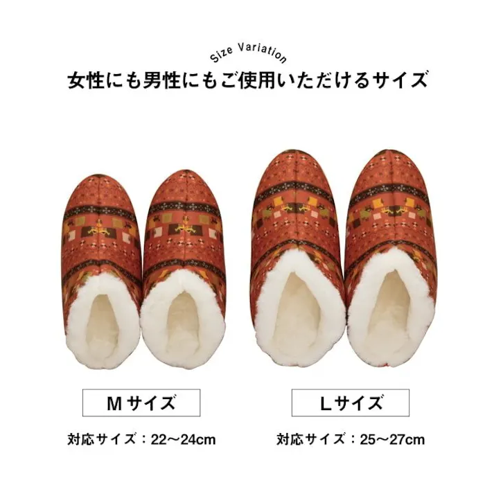 ビータ ルームシューズ スリッパ レディース Mサイズ 約22~24cm オレンジ 甲高 履きやすい 室内 もこもこ あったか 秋冬 冷え性 トレンド ギャベ風 ギフト プレゼント【別送品】