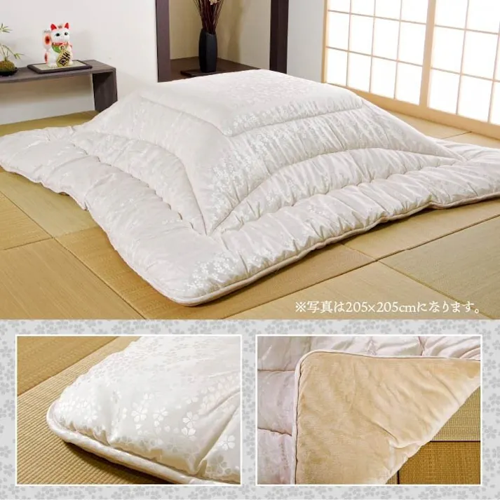 沙羅 こたつ布団 洗える 長方形 国産 掛け単品 高級感 ジャガード シルバー 約205×285cm 節電アイテム 省エネ対策 暖房節約 4550317079955【別送品】