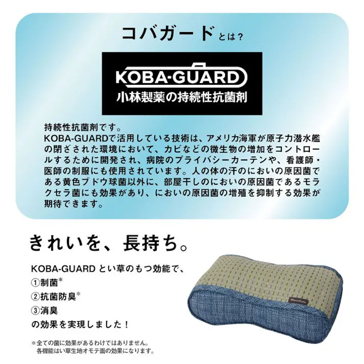 クリア クッション くつろぎ リラックス い草 抗菌防臭 消臭 シンプル 小林製薬コバガード使用 約38×20cm グリーン リビングインテリア 快適アイテム おしゃれ雑貨【別送品】