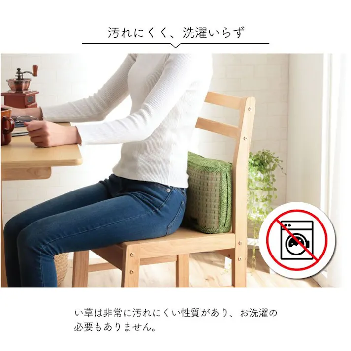 クリア クッション くつろぎ リラックス い草 抗菌防臭 消臭 シンプル 小林製薬コバガード使用 約38×20cm グリーン リビングインテリア 快適アイテム おしゃれ雑貨【別送品】