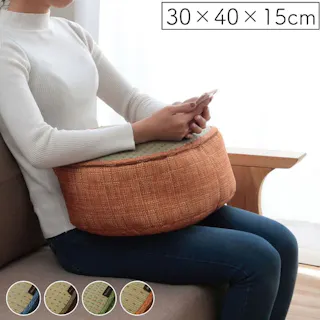 クリア クッション くつろぎ リラックス スマホ い草 抗菌防臭 消臭 シンプル 小林製薬コバガード使用 約30×40×15cm グリーン リビングインテリア 快適アイテム おしゃれ雑貨【別送品】