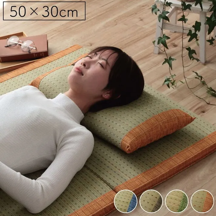 IKEHIKO クリア 枕 まくら い草 消臭 ごろ寝 抗菌防臭 消臭 シンプル 小林製薬コバガード使用 約50×30cm オレンジ 睡眠改善 快眠グッズ 4550317095009【ネット注文限定・別送品】