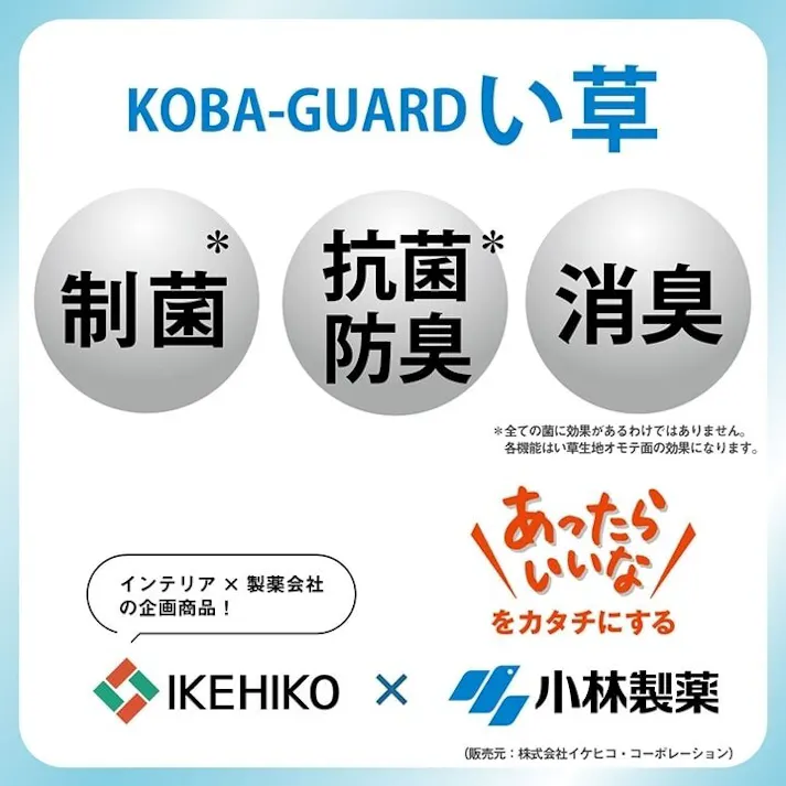 クリア ラグ 小林製薬 持続性抗菌剤 KOBA-GUARD 制菌 抗菌防臭 滑り止め ウレタン 不織布 夏 い草 グラデーション ブルー 約190×300cm 防音対策【別送品】