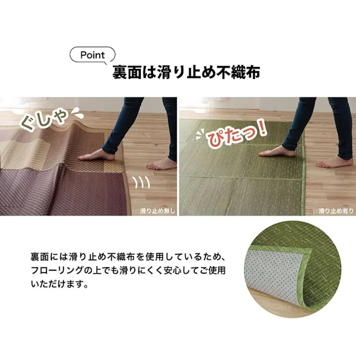 クリア ラグ 小林製薬 持続性抗菌剤 KOBA-GUARD 制菌 抗菌防臭 滑り止め ウレタン 不織布 夏 い草 グラデーション オレンジ 約126×190cm 防音対策【別送品】