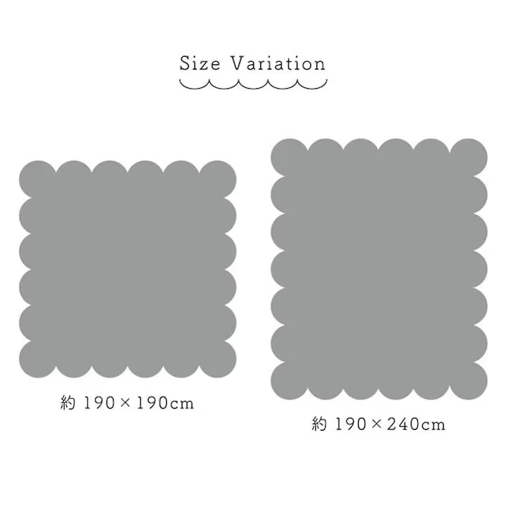 クリオ マルチカバー 洗える トレンド 正方形 約190×190cm ブルー 超音波キルト スカラップ ベッドスプレッド こたつカバー ソファカバー ホットカーペットカバー【別送品】