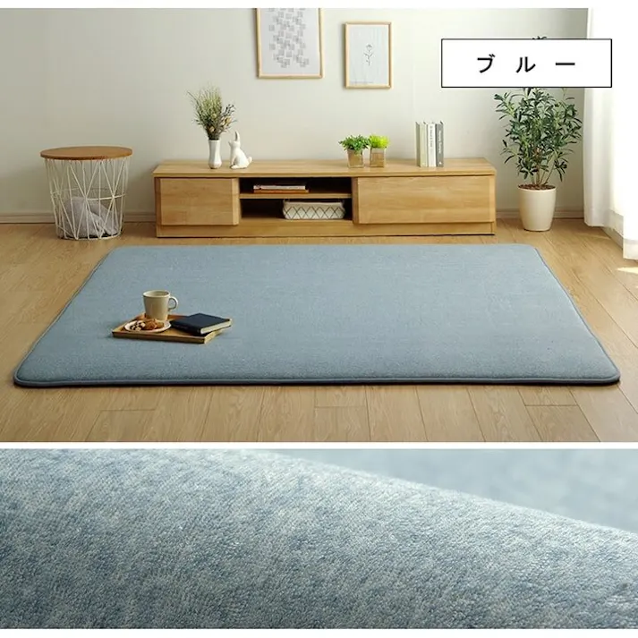 SARARI ラグ 正方形 滑りにくい 防音 ボリューム 厚い へたりにくい パイル地 無地 ベージュ 約185×185cm 約2畳 ホットカーペット対応 床暖房対応 防音対策【別送品】