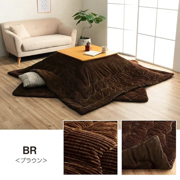 グランド こたつ布団 長方形 無地 コーデュロイ調 抗菌防臭 グリーン 約205×245cm 節電アイテム 省エネ対策 暖房節約 4550317200076【別送品】